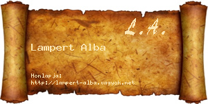 Lampert Alba névjegykártya